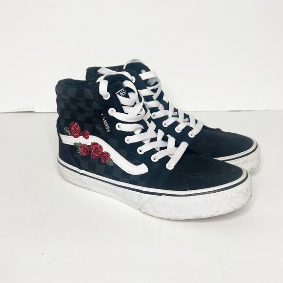 VANS Filmore Hi Embroidered Sneakers High Top Black Grey Red Kids Sz US 2 UK 1.5 - Picture 11 of 11